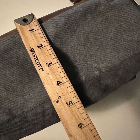 Myra Bag Burnt Sienna Upcycled Canvas Cotton & Leather Shoulder Crossbody Bag - Picture 13 of 14